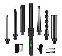 Rizador de Pelo 7 en 1, PARWIN PRO BEAUTY Rizador Pelo Profesional de Cerámica, Curling Iron con 7 Varitas para Rizar, 100 a 230 ℃, Pantalla LCD