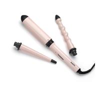 Rizador de pelo BaByliss Curl & Wave Trio LED 3 cabezales Cerámica 210°C Rosa