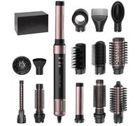 Cecotec Cepillo de Aire Caliente Secador Moldeador Alisador 14 Cabezales Tecnología Coanda CeramicCare 14in1 AirGlam Black. 1400W, Motor Digital, Elimina el Frizz, 3 Temperaturas