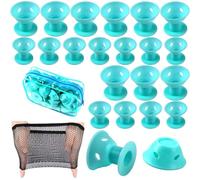 Rizador de pelo de silicona suave sin calor, rodillos mágicos flexibles para un fácil uso en casa o de viaje