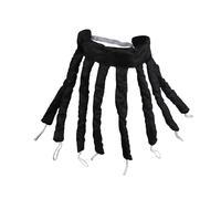 Rizador de pelo perezoso sin calor, varilla rizadora onda suave pulpo, herramientas peinado cinta seda(Black)