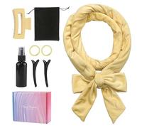 Rizador de Pelo Sin Calor, Juego de rizadores de satén sin calor, Rizadores De Pelo Suaves Para Dormir, Crea Rizos Naturales, para Cabello Corto/Medio/Largo, Beige