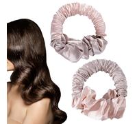 Rizador de pelo sin calor para rizos nocturnos, coleteros de satén suaves para cabello largo, accesorios de peinado sin calor, 2 rulos elásticos para ondas naturales.
