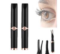 Rizador de pestañas Nuvaia, Rizador de pestañas calentado Tinkerblush, Rizador de pestañas Nuvaia, Rizador de pestañas calentado eléctrico, Lash Lift Pro + Máscara mágica (2 piezas negro)