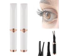 Rizador de pestañas Nuvaia, Rizador de pestañas calentado Tinkerblush, Rizador de pestañas Nuvaia, Rizador de pestañas calentado eléctrico, Lash Lift Pro + Máscara mágica (2 piezas blanco)