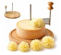 Rizador De Queso Afeitadora De Queso, Rueda De Queso De Acero Inoxidable Con Base De Madera Maciza, Rizador De Flores De Queso for Tablas De Embutidos, Mantequilla, Postres