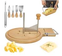 Rizador de queso con forma de flor, rueda para cortar queso con tapa y mango, cortador de queso de acero inoxidable con cúpula, cuchilla afilada y base de madera (Multifunctional, No Cover)