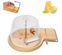 Rizador de queso giratorio con asa, rizador de queso Tete de Moine de madera de haya, rizador de flores de queso original con grosor ajustable, acero inoxidable, para chocolate y mantequilla con tapa