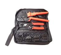 Rizador Juego de herramientas manuales combinadas for cables de TV Cable coaxial, alicates de engaste BNC Juego de herramientas de engarce con troqueles reemplazables