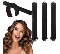 Rizador sin calor, rizador de diadema sin calor, cinta rizadora sin calor con gancho, cinta rizadora fácil de usar, kit de peinado para dormir durante la noche, color negro