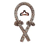 Rizadores sin calor durante la noche sin calor para rizadores largos suaves para dormir para rizos grandes. El juego incluye 2 coleteros para el cabello + 1 clip para el cabello (leopardo)