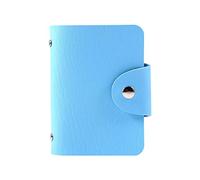 RIZGHWOY 1 PC Card de Tarjetas PU Case de Bolsas de Cuero para 24 Tarjetas, Color Hermoso Brillante, Ranura de de Plástico Blando de, Adecuado para Hombres y Mujeres, Azul (Blue)