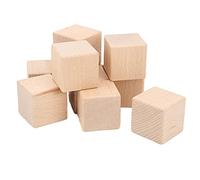 RIZGHWOY 10pcs Tinker Bloques de Madera de Madera Pequeña para la Cultura de la Vida de Bricolaje, Inacabado Leña, Burlywood