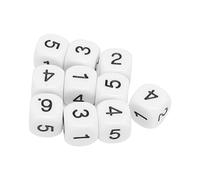 RIZGHWOY 20pcs Número de 16 Mm Dice Plastic Dice Dice de 6 Lados Poliédricos Conincuentes Redondos para Juegos de Mesa Numeral Enseñanza Actividades Matemáticas (White)