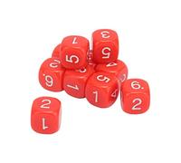 RIZGHWOY 20pcs Número de 16 Mm Dice Plastic Dice Dice de 6 Lados Poliédricos Conincuentes Redondos para Juegos de Mesa Numeral Enseñanza Actividades Matemáticas (Rojo)