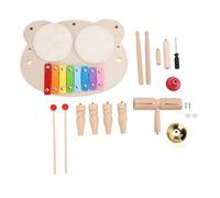 RIZGHWOY Batería de Madera, Instrumentos Musicales, Juguetes Musicales de Madera con Claqueta de Xilófono para Aprender el Desarrollo Sensorial