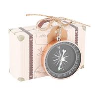 RIZGHWOY Bonbon Cajas con Motivos de Viaje con una Elegante Brújula y Cáñamo para Colgar, Ideales para Juegos de Bebés y Regalos de Vacaciones (Oro rosa)