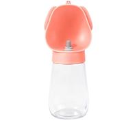 RIZGHWOY Botella de Agua para Perros, Dispensador de un Botón a Prueba de Fugas de 350 Ml, Alimentador Portátil para Beber para Mascotas para Viajes de Senderismo Al Aire Libre (Pink)