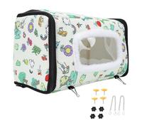 RIZGHWOY Casa para Pájaros Cálida de Invierno, Hamaca Colgante de Algodón, Cama para Dormir para Cacatúas y Periquitos, con Ventana Transparente para una Fácil Observación (L)