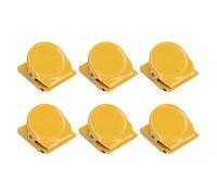 RIZGHWOY Clips Magnéticos, 6 uds., Clips Magnéticos Fuertes de Acero Inoxidable Amarillo para Nevera, para el Hogar, Aula, Oficina