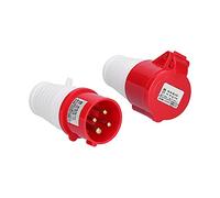 RIZGHWOY Conector de Enchufe Industrial Trifásico de 4 Pines, Juego de Toma de Corriente Resistente Al Agua para Centrales Eléctricas, Ferrocarriles, 16A con Aislamiento PA66