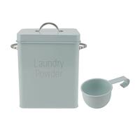RIZGHWOY Contenedor de Detergente de Lavandería, Recipiente de Almacenamiento de Acero Inoxidable con Cucharada para la Lavandería Detergente de Arroz Farina de Alimentos y Más (Verde Claro)
