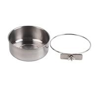 RIZGHWOY Cuenco Alimentador de Loros de Acero Inoxidable, Accesorio para Jaula de Pájaros Antioxidante No Tóxico, con Fácil Instalación para Periquitos de Alimentación de Agua y Alimentos (L)
