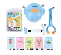 RIZGHWOY Dibujo Robot Interactive Educational Drawing Robot para Niños con 100 Palabras Tarjetas Interacción de Voz de Más de 3 (Cielo Azul)
