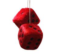 RIZGHWOY Dice Car Posting Car Mirror Charmento Dice de Felpa para la Vista del Espejo Trasero con Material de Algodón 3 Colores Rojo (Rojo)