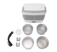 RIZGHWOY Eléctrica Portátil de Autococción, Mini Olla Arrocera de 2L con 4 Tazones de Acero Inoxidable Extraíbles para Oficina en Casa (Enchufe europeo 220V)