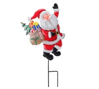 RIZGHWOY Estaca Decorativa Navideña de Papá, Figura de Resina para