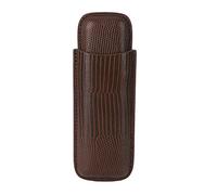 RIZGHWOY Estuche de Cuero PU para Cigarros, 2 Dedos, Marrón, Caja de Viaje, Regalo para Hombres, Día del Padre y Cumpleaños