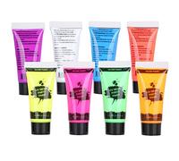 RIZGHWOY Fluorescente 10 Ml Color de Color Body Face Blacklight Face and Body Lacques Make -up para Festivales y Fiestas 8 X de Cuerpo