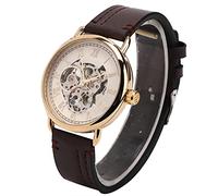 RIZGHWOY FORSINING Reloj de Pulsera de Moda Resistente Al Agua Mecánico Semiautomático para Reuniones de Amigos Oro Blanco 1,8 Pulgadas 0,6 Pulgadas (Concha Dorada con Letras Doradas de Superficie)
