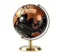 RIZGHWOY Globo Terráqueo, Globo Pequeño de Diseño Giratorio Antiguo con Soporte de Metal, Decoración Elegante para el Aula de Oficina en Casa (14cm)