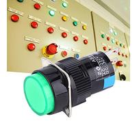 RIZGHWOY Interruptor de Botón Momentáneo Diseño de Baja Resistencia de 3 Pines para Equipos de Automatización Rojo Verde 5 Piezas (GREEN)