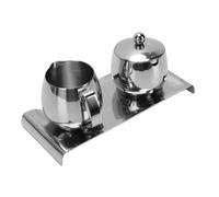 RIZGHWOY Juego de Jarra para Espuma, Taza de Acero Inoxidable de 300 Ml, con Azucarero de 250 Ml, Color Plateado