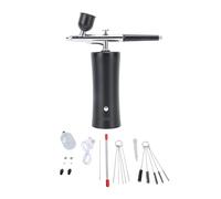 RIZGHWOY Kit de Aerógrafo Eléctrico 30 PSI Incentable Maquillaje Aerógrafo USB Set para Colorear el Modelo de Tatuaje de Arte de Uñas con Batería de Litio (BLACK)