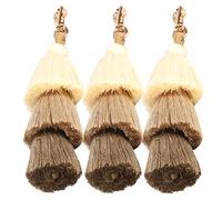 RIZGHWOY Llavero con Borla Bohemia, Paquete de 3, Aleación de Zinc, 6,3 X 2 Pulgadas, Accesorios Decorativos para Mochila, Equipaje, Llaves (Café)