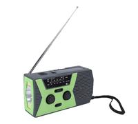 RIZGHWOY Manivela Solar Radio Meteorológica de Emergencia NOAA Am FM WB con Banco de Energía de 2000 MAh Cargador de Teléfono USB Luz LED para Supervivencia Al Aire Libre Camping (Green)
