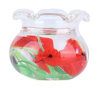 RIZGHWOY Mini Acuario Seguro para Decoración de Casa de Muñecas, Material de Resina Roja, como, 1 Pecera para Casa de Muñecas