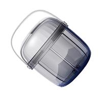 RIZGHWOY Organizador Portátil del Dispensador de las Vitaminas para el Trabajo que Viaja, PC de la Caja de las Tabletas de la Medicina Giratoria Respetuosa del Medio Ambiente, para la Multitud (Gris