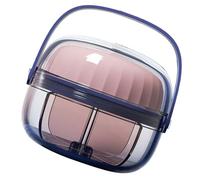 RIZGHWOY Organizador Portátil del Dispensador de las Vitaminas para el Trabajo que Viaja, PC de la Caja de las Tabletas de la Medicina Giratoria Respetuosa del Medio Ambiente, para la Multitud (Rosa