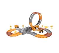 RIZGHWOY Pista de Carreras de Construcción, Juguete Educativo de Bricolaje para Niños, Diseño de Pista Emocionante para Niños con Autos de Simulación, Juego de de Carreras de Ingeniería con Baterías