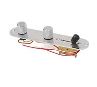RIZGHWOY Placa de Control de Guitarra Eléctrica Cargada Precableada, Arnés Completo con Perillas Cromadas para Guitarristas, Acero Duradero de 3 Vías (GE210C Cromo Girasol)