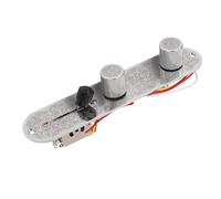 RIZGHWOY Placa de Control de Guitarra Eléctrica Cargada Precableada, Arnés Completo con Perillas Cromadas para Guitarristas, Acero Duradero de 3 Vías (GE205 Color Níquel)