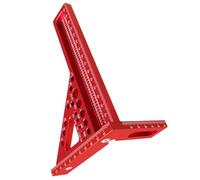 RIZGHWOY Regla de Medición Cuadrada para Carpintería de 22,5-90 Grados, Herramienta Práctica para Artesanos e Ingenieros, Aleación de Aluminio, Color Rojo, 1 Unidad