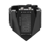 RIZGHWOY Reloj Deportivo Digital con Pantalla LED Colorida, Funciones de Fecha y Alarma para Niños, Modelo de Avión único, Regalo Ideal para Niños Pequeños (Black)