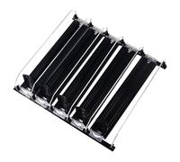 RIZGHWOY Soda Puede Dispensador, Organizador de Bebidas Cargadas de Primavera de Ancho Ajustable, Deslizamiento Automático de Empuje con Tiras Adhesivas para Botellas de Agua de Cerveza (black)