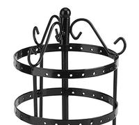 RIZGHWOY Soporte Creativo para Pendientes, Soporte para Presentación de Joyería de Metal de 3 Niveles para Entusiastas de Collares y Pulseras, Rotación de 360° (BLACK)